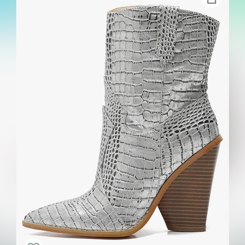 Women's Wide Calf Ankle Boots Cone Heel Western Cowboy Cowgirl Booties